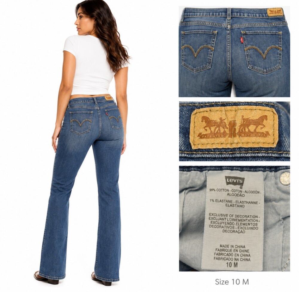 Y2K Indie Sleaze Levi's 515 Women's Bootcut Jeans Size 10 Medium Wash Denim 00s
